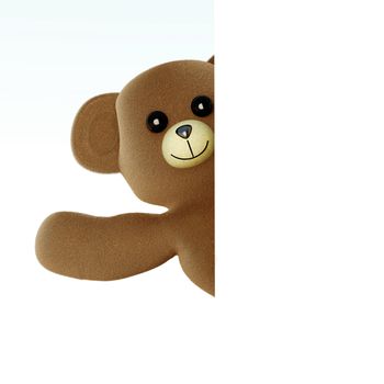 A greeting Teddy bear. 3d rendered Illusttration.