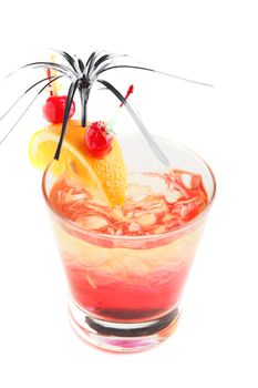 fresh and cold cocktail on white background