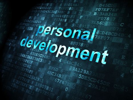 Education concept: pixelated words Personal Development on digital background, 3d render