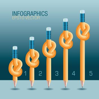 Knotted Pencil infographic with space for text