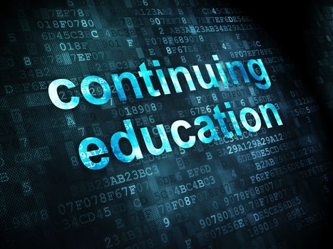 Education concept: pixelated words Continuing Education on digital background, 3d render
