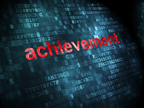Education concept: pixelated words Achievement on digital background, 3d render
