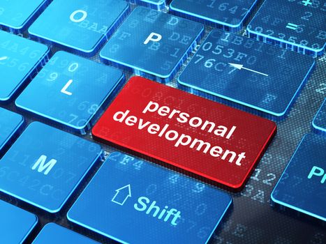 Education concept: computer keyboard with word Personal Development on enter button background, 3d render