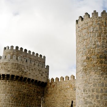 Towers of castle Avila , "Castilla and Leon" , Spain