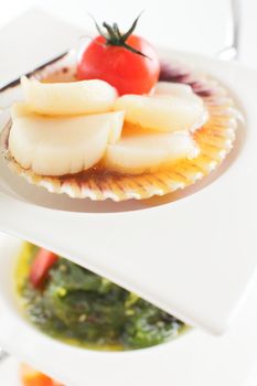 tasty and fresh european salad with different vegetables