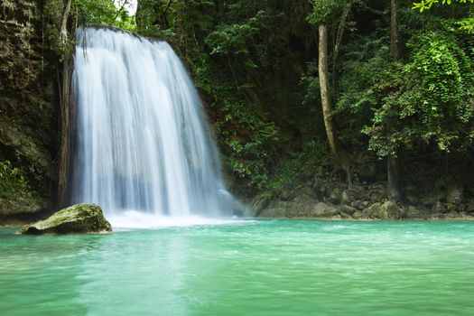 Some part of the seven layer waterfall in Erawan waterfall