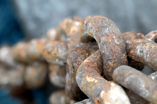 An Old Rusty Naval Chain, in Canary Islands, Spain