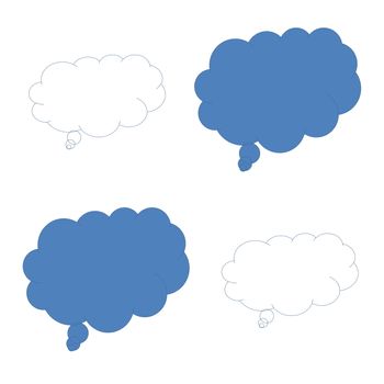 Bubble of conversation blue and white