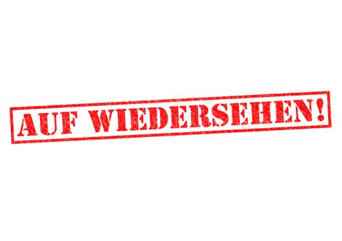 AUF WIEDERSEHEN! Rubber Stamp over a white background.