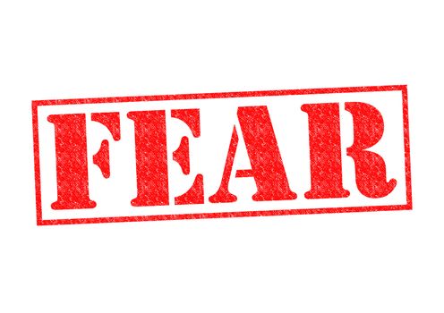 FEAR Rubber Stamp over a white background.