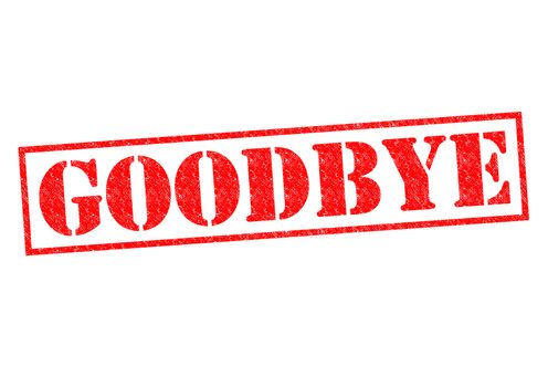GOODBYE Rubber Stamp over a white background.