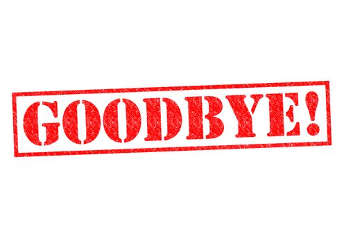 GOODBYE! Rubber Stamp over a white background.