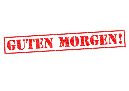 GUTEN MORGEN Rubber Stamp over a white background.