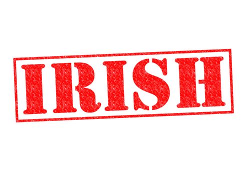 IRISH Rubber Stamp over a white background.