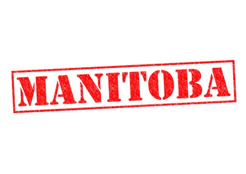 MANITOBA Rubber Stamp over a white background.