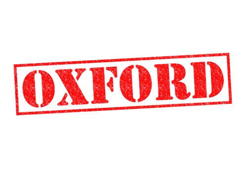 OXFORD Rubber Stamp over a white background.
