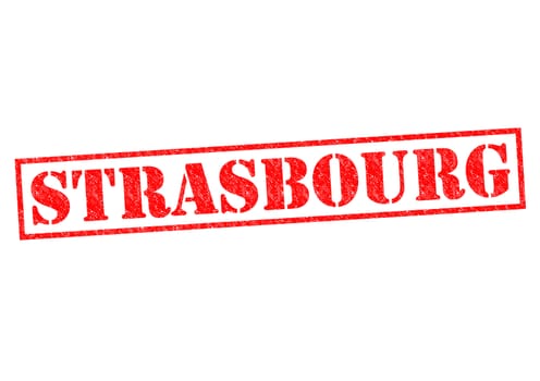 STRASBOURG Rubber Stamp over a white background.