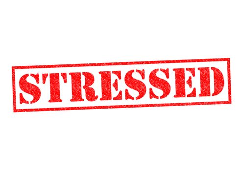 STRESSED Rubber Stamp over a white background.