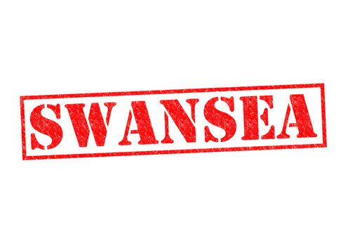 SWANSEA Rubber Stamp over a white background.