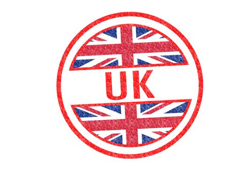 UK Rubber Stamp over a white background.