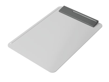 Gray plastic clipboard isolated on white background