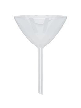 Laboratory glass funnel isolated on a white background