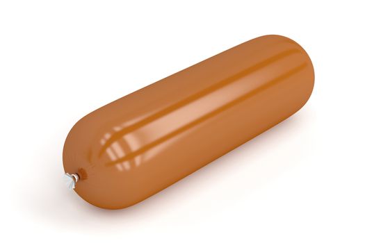 Salami on a white background