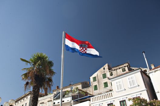 Flag of Croatia in the city of Sibenik