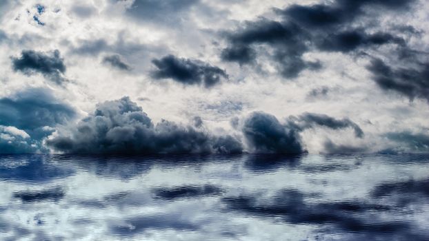 Reflection  of Sky Clouds at the Sea