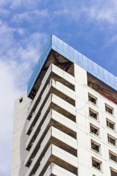 Building triangle and blue sky