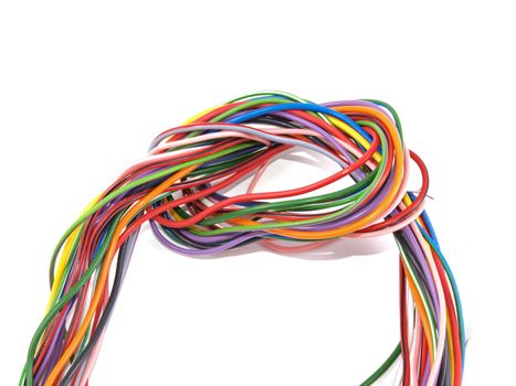 Close up of multicoloured six amp electrical wire