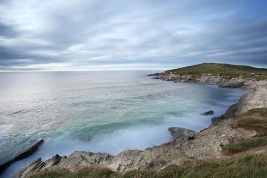 Skies and Waves at the Atlantic Ocean  Cornwall England