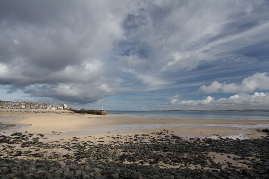 Skies and Waves at the Atlantic Ocean  Cornwall England