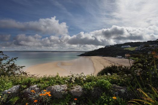 Skies and Waves at the Atlantic Ocean  Cornwall England