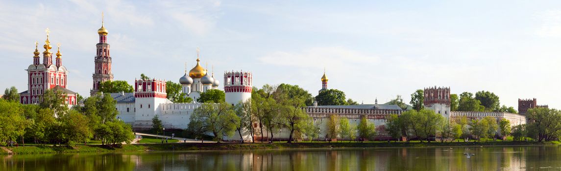 Novodevichy convent in Moscow in the sammer, panorama