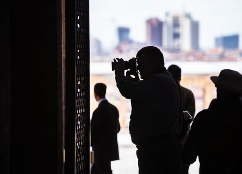 ANKARA, TURKEY ��� APRIL 15: April 15, 2012 in Ankara, Turkey prior to Anzac Day.  Unidentified tourist photographing Mausoleum of Turkish Leader Mustafa Kemal Ataturk in Ankara.