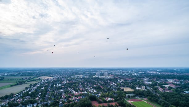 Hot air balloons over Muenster at the Montgolfiade 2013