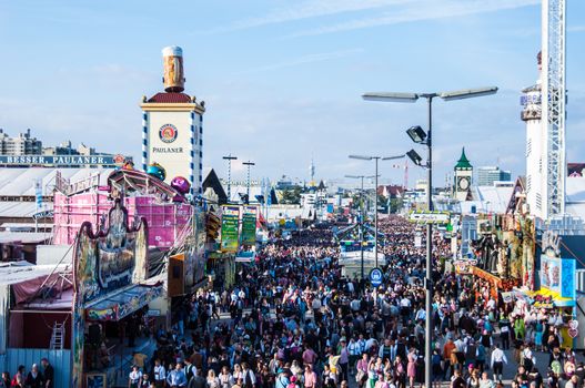 view of the Oktoberfest from the ferris wheel