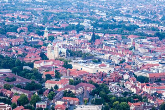 aerial view of the german city Muenster