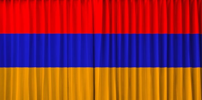Armenia flag on curtain