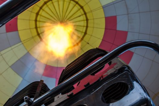 Heating the air in a hot air balloon