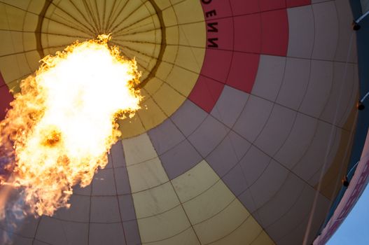 Heating the air in a hot air balloon