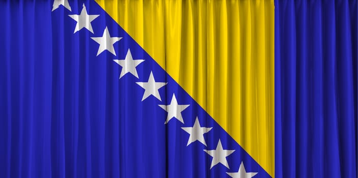 Bosnia flag on curtain