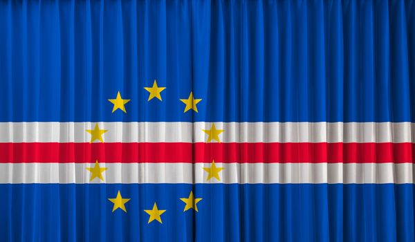 Cape Vede flag on curtain