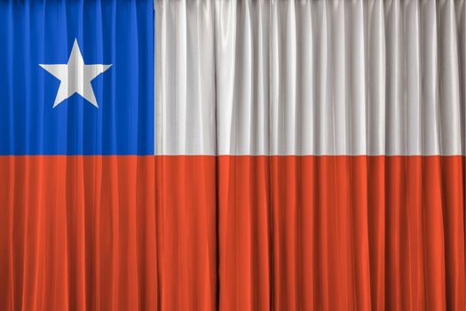 Chile flag on curtain