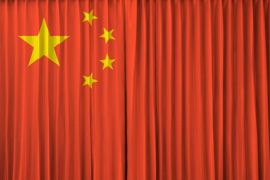 China flag on curtain
