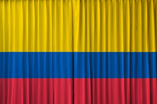 Colombia flag on curtain
