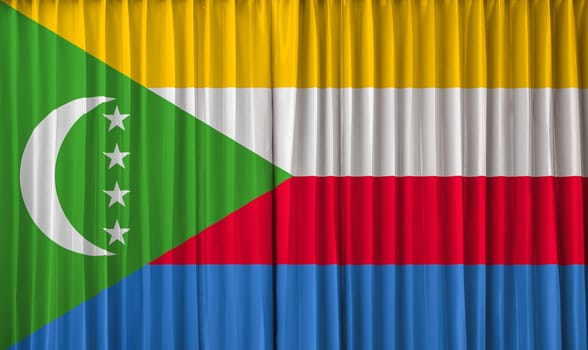 Comoros flag on curtain