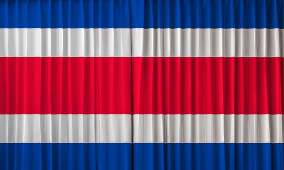 Costa Rica flag on curtain