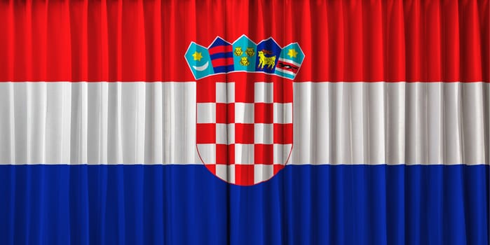 Croatia flag on curtain